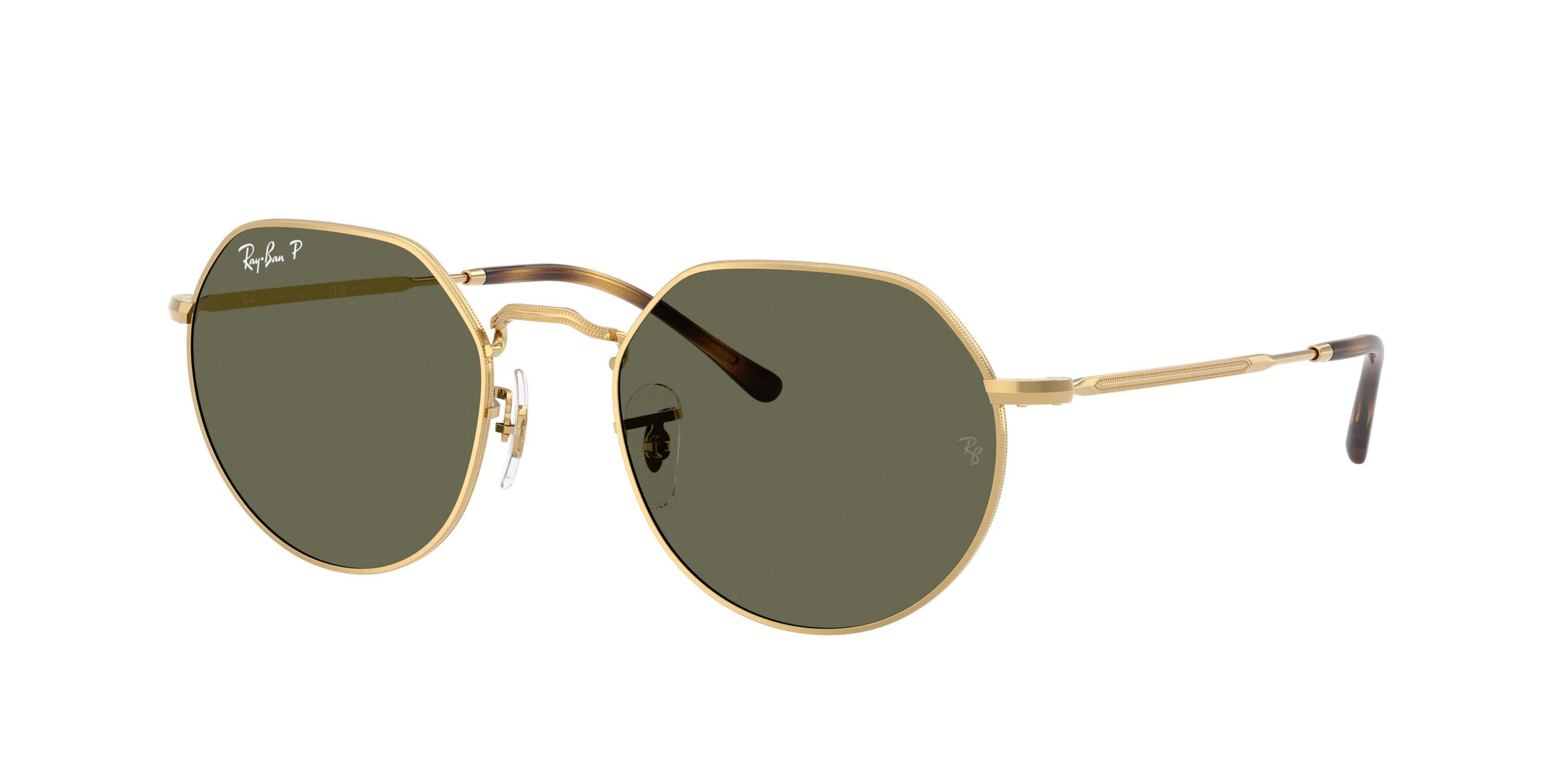 Ray-Ban Jack Green Polarized Sunglasses - Polished Arista Gold - GOLD/GREEN